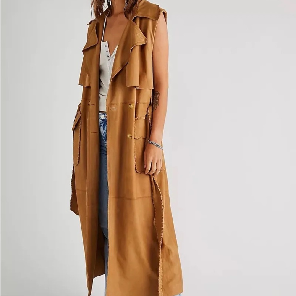 NWOT Free People Marseille Leather Vest